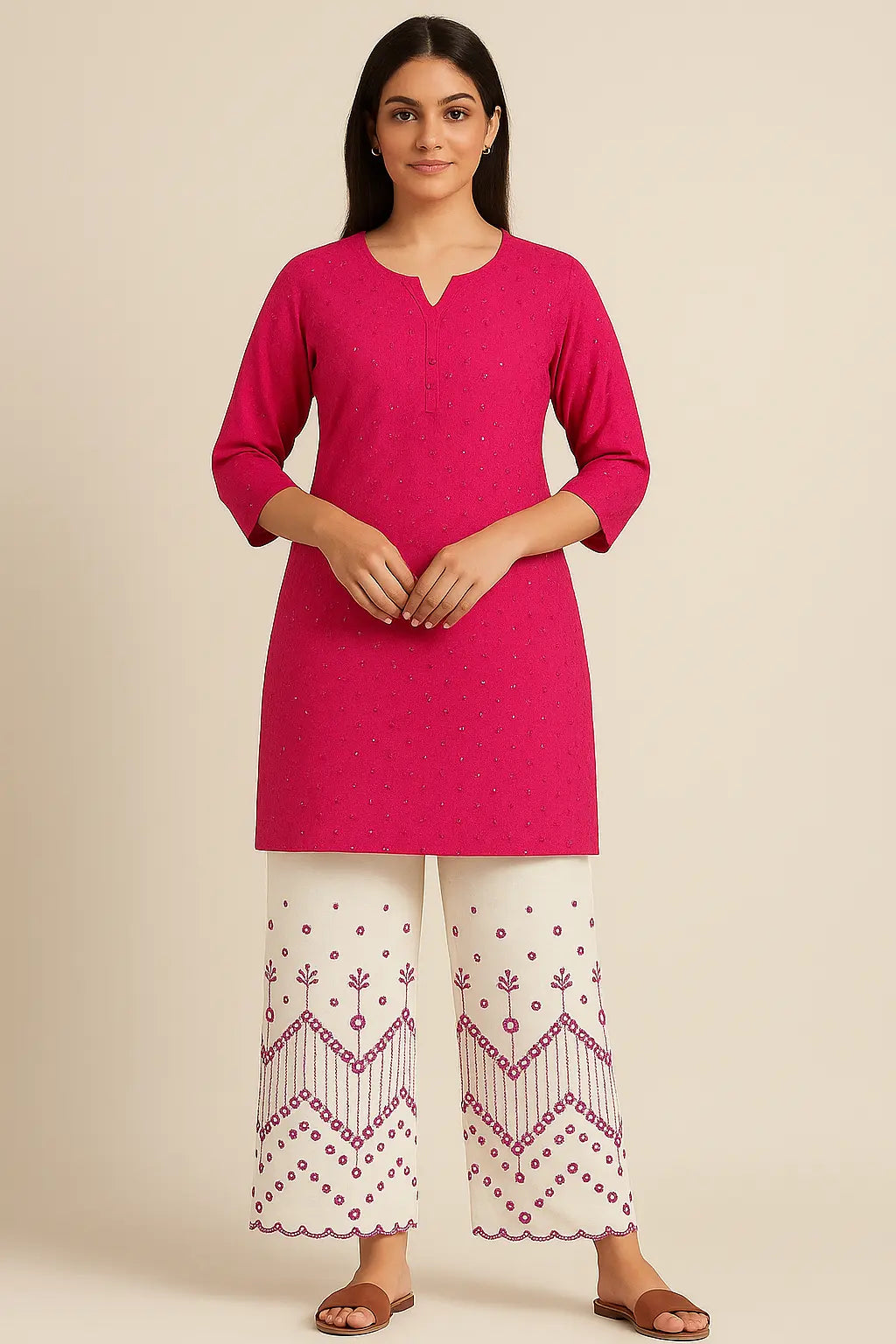 Chikankari Kurti with Palazzo