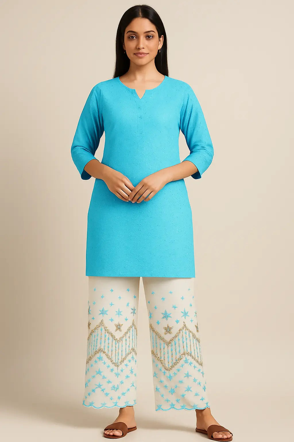 Chikankari Kurti with Palazzo