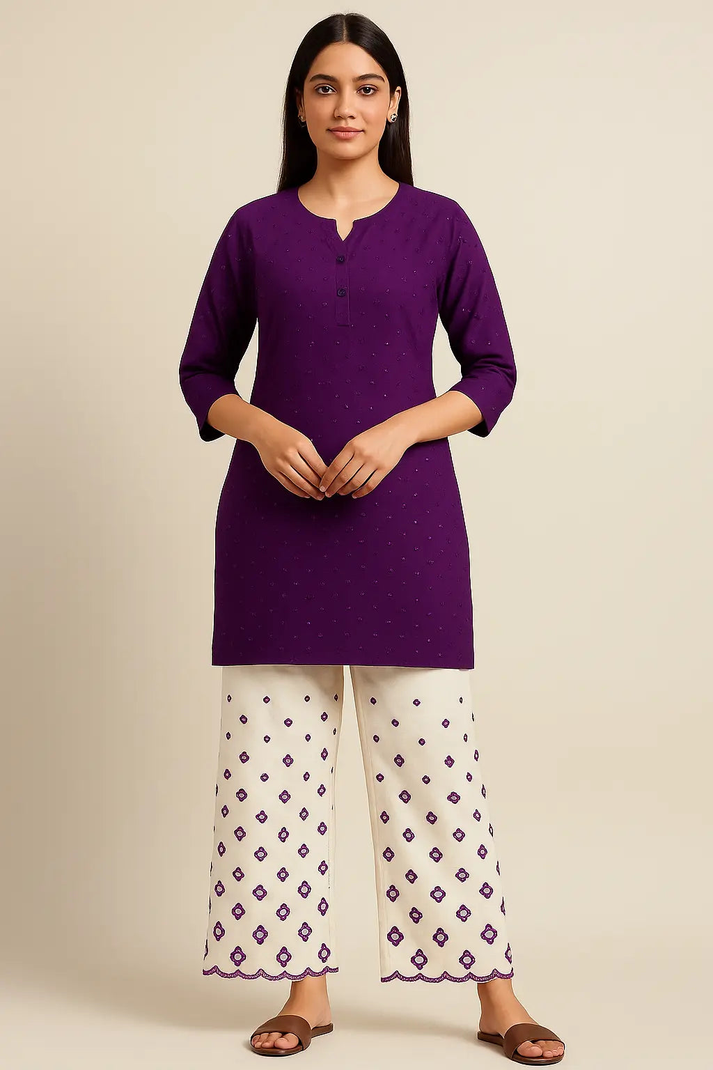 Chikankari Kurti with Palazzo