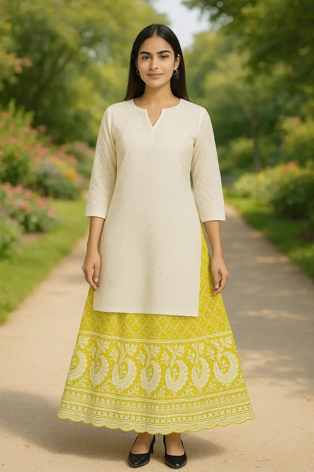 Cotton Embroidered Sharara Set with Kurta