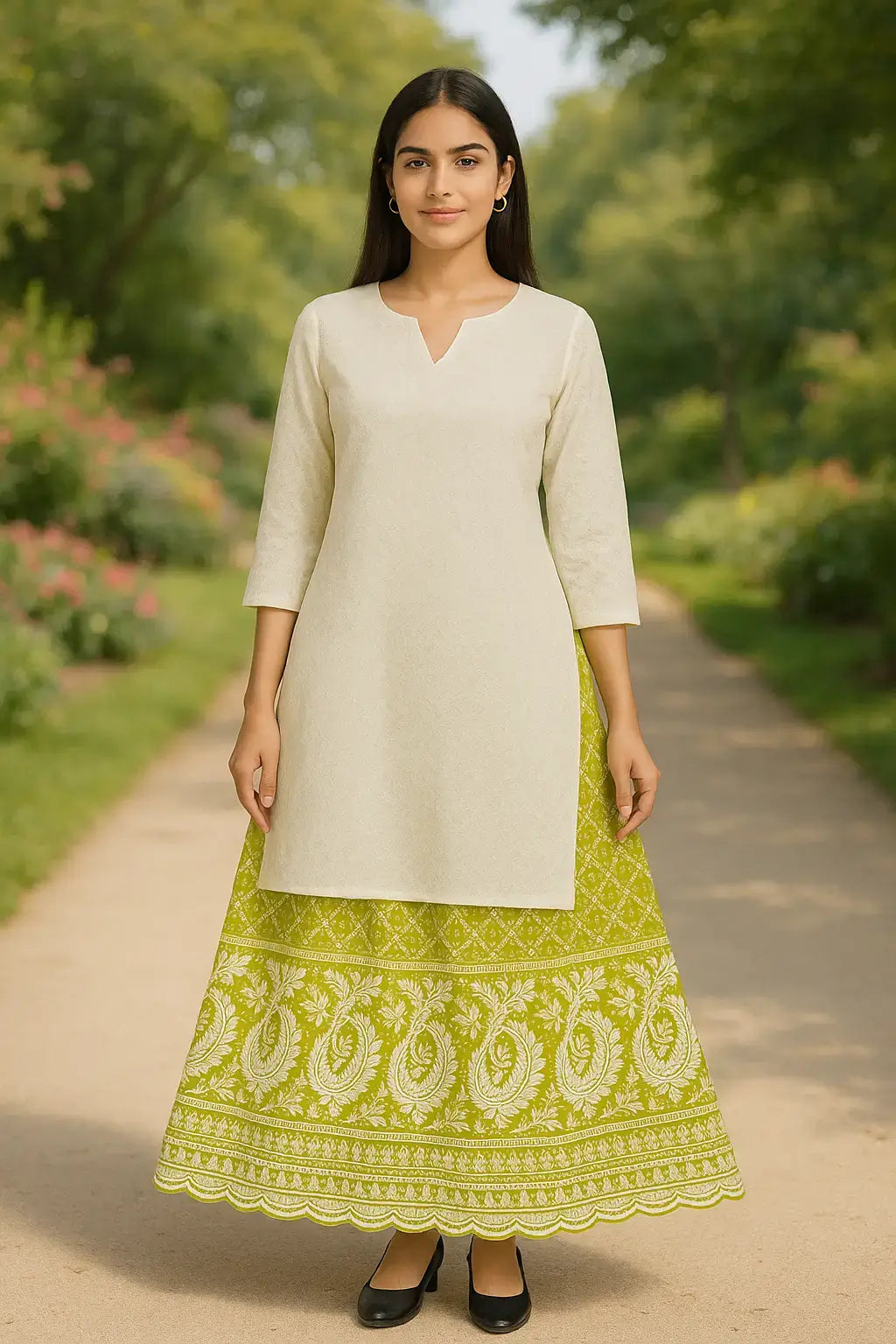 Cotton Embroidered Sharara Set with Kurta