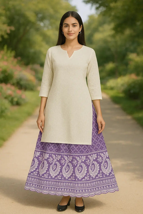 Cotton Embroidered Sharara Set with Kurta